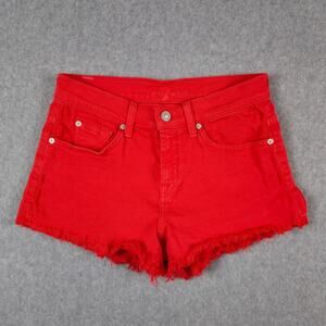 7 for All Mankind Shorts Womens Size 25 Orange Denim Cutoffs